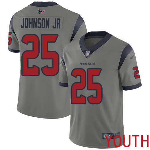 Houston Texans Limited Gray Youth Duke Johnson Jr Jersey NFL Football #25 Inverted Legend